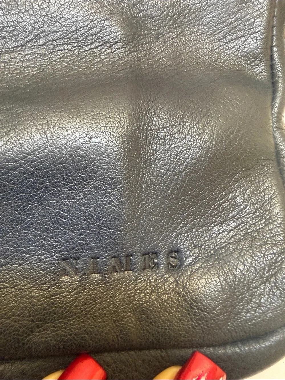 NIMES Navy 100% Leather Wristlet